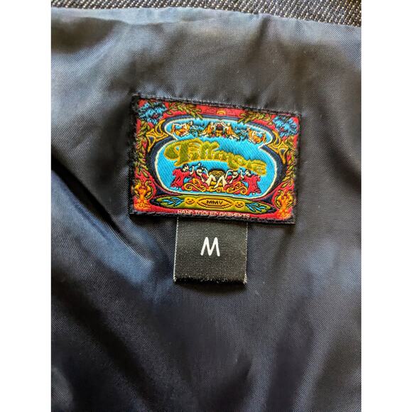 FILLMORE denim vest w pinstriped back/buckle.  Size Medium. Vintage - Picture 7 of 16